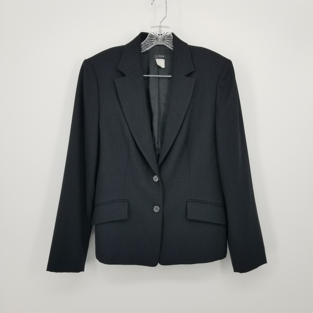 J. Crew women's wool blazer black double button 6
